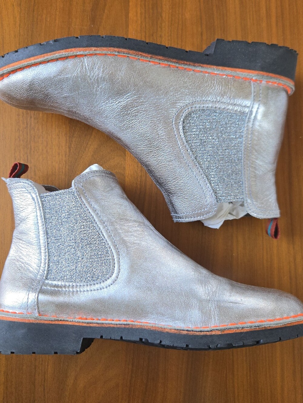 Penelope Chilvers Jump Metallic Silver Ankle Boots